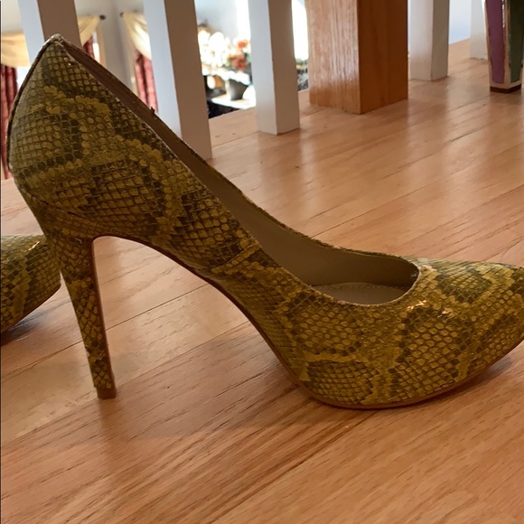 Colin Stuart  Lime python Platform High Heel Sz 10 - Picture 6 of 11